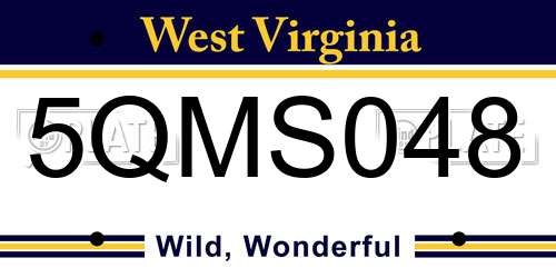 5QMS048 West Virginia License Plate