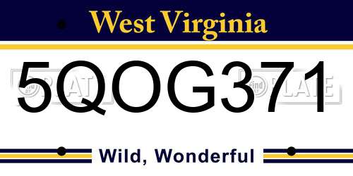 5QOG371 West Virginia License Plate