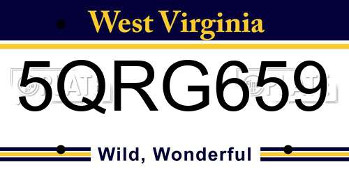 5QRG659 West Virginia License Plate