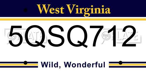 5QSQ712 West Virginia License Plate