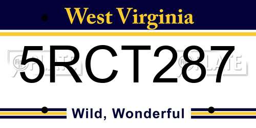 5RCT287 West Virginia License Plate