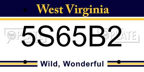 5S65B2 West Virginia License Plate