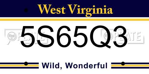 5S65Q3 West Virginia License Plate