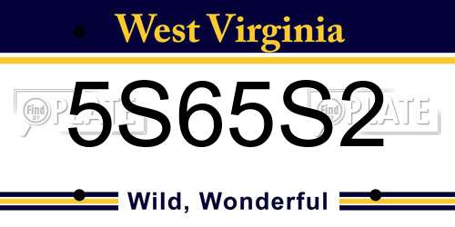 5S65S2 West Virginia License Plate