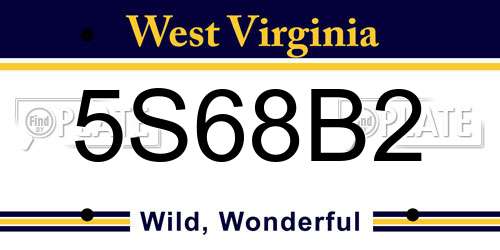 5S68B2 West Virginia License Plate