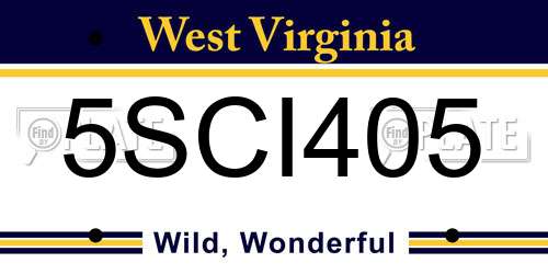 5SCI405 West Virginia License Plate