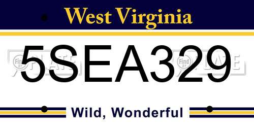 5SEA329 West Virginia License Plate