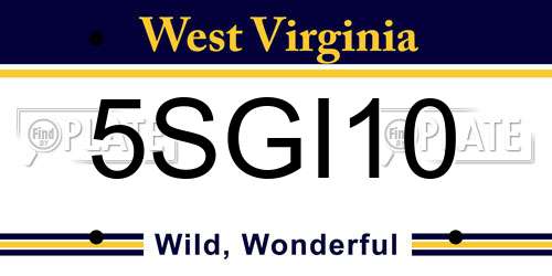 5SGI10 West Virginia License Plate