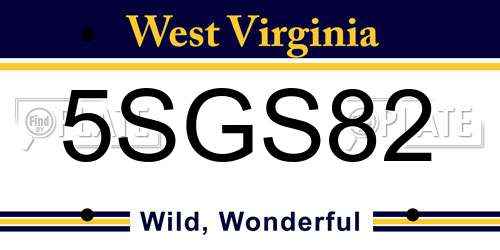 5SGS82 West Virginia License Plate