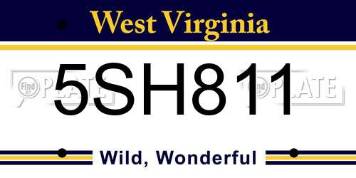 5SH811 West Virginia License Plate