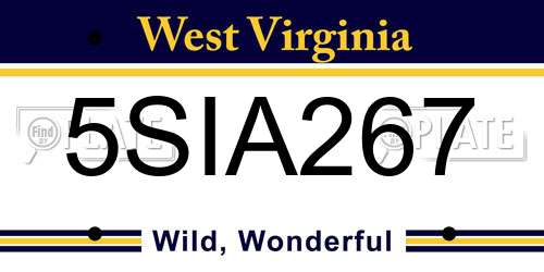 5SIA267 West Virginia License Plate