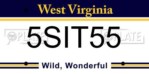 5SIT55 West Virginia License Plate