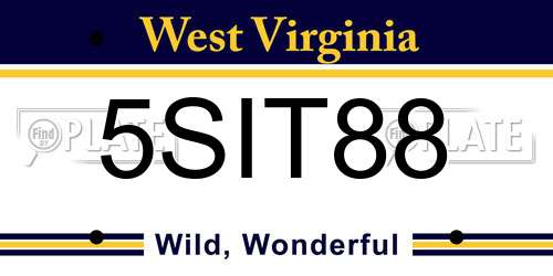5SIT88 West Virginia License Plate