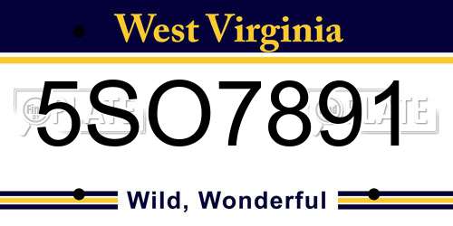 5SO7891 West Virginia License Plate
