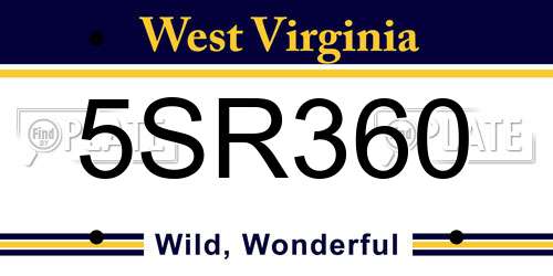 5SR360 West Virginia License Plate