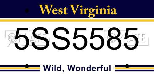 5SS5585 West Virginia License Plate