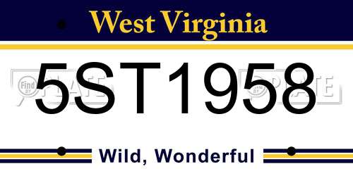 5ST1958 West Virginia License Plate