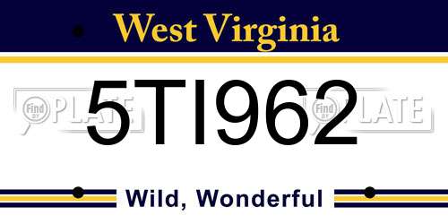 5TI962 West Virginia License Plate