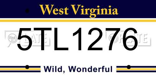 5TL1276 West Virginia License Plate