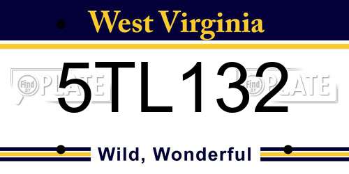 5TL132 West Virginia License Plate