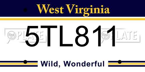 5TL811 West Virginia License Plate