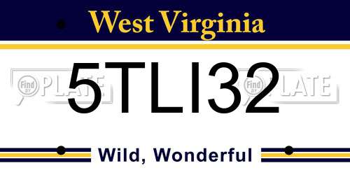 5TLI32 West Virginia License Plate