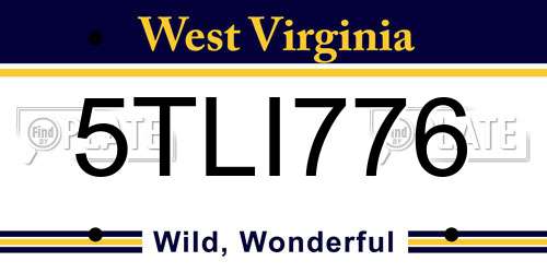 5TLI776 West Virginia License Plate