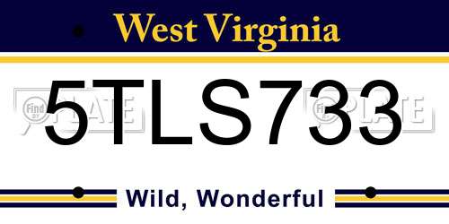 5TLS733 West Virginia License Plate