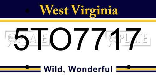 5TO7717 West Virginia License Plate