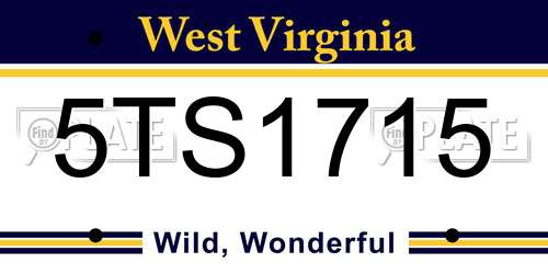 5TS1715 West Virginia License Plate