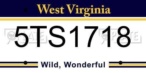 5TS1718 West Virginia License Plate