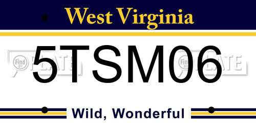 5TSM06 West Virginia License Plate