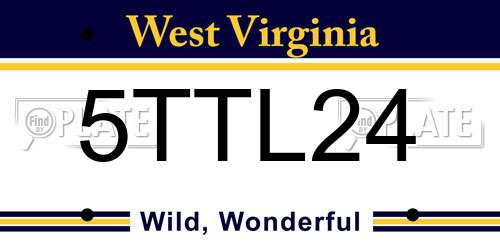 5TTL24 West Virginia License Plate