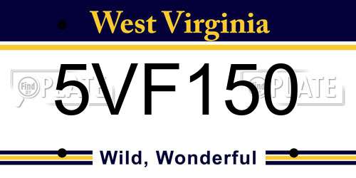 5VF150 West Virginia License Plate