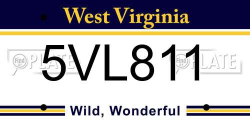 5VL811 West Virginia License Plate