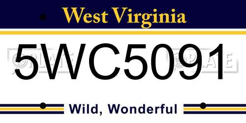 5WC5091 West Virginia License Plate