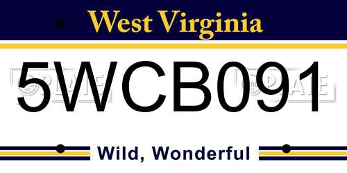 5WCB091 West Virginia License Plate