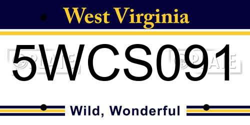 5WCS091 West Virginia License Plate