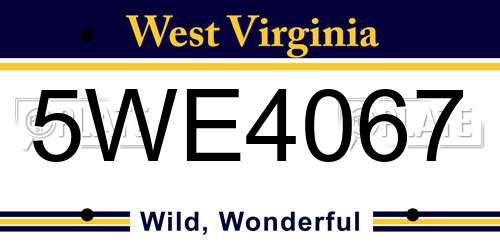 5WE4067 West Virginia License Plate