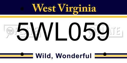 5WL059 West Virginia License Plate