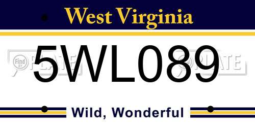 5WL089 West Virginia License Plate
