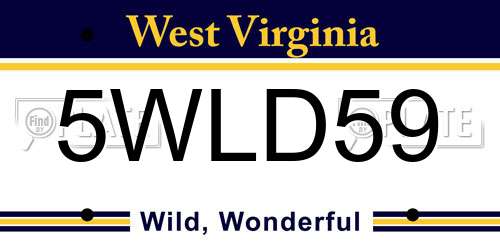5WLD59 West Virginia License Plate