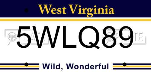 5WLQ89 West Virginia License Plate