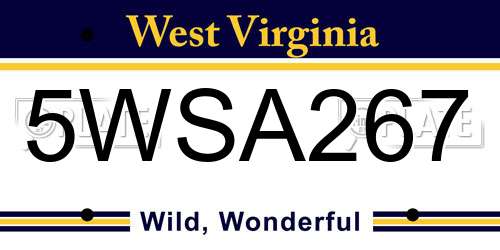 5WSA267 West Virginia License Plate