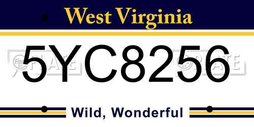 5YC8256 West Virginia License Plate