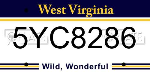 5YC8286 West Virginia License Plate