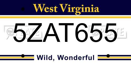 5ZAT655 West Virginia License Plate