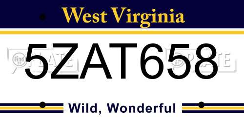 5ZAT658 West Virginia License Plate