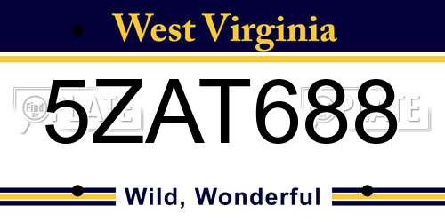 5ZAT688 West Virginia License Plate