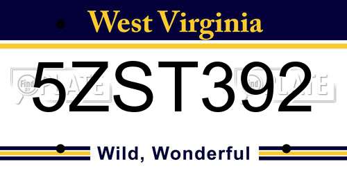 5ZST392 West Virginia License Plate